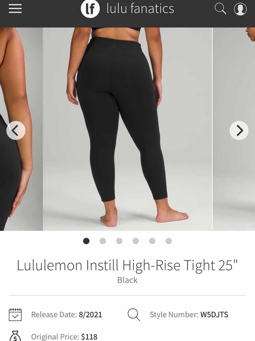 NWOT Lululemon Instill High-Rise Tight 25" Sz 4 *black*